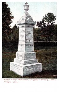 Connecticut  Central Village, Gurdon Cady's Monument,  Evergreen Cemetery