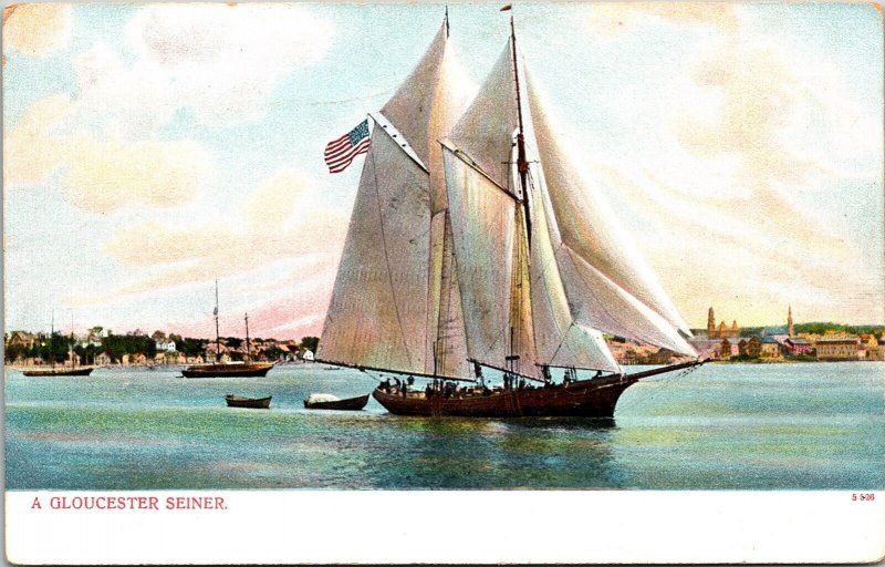 Gloucester Seiner Sailboat Antique Postcard UNP UDB Unused Germany 