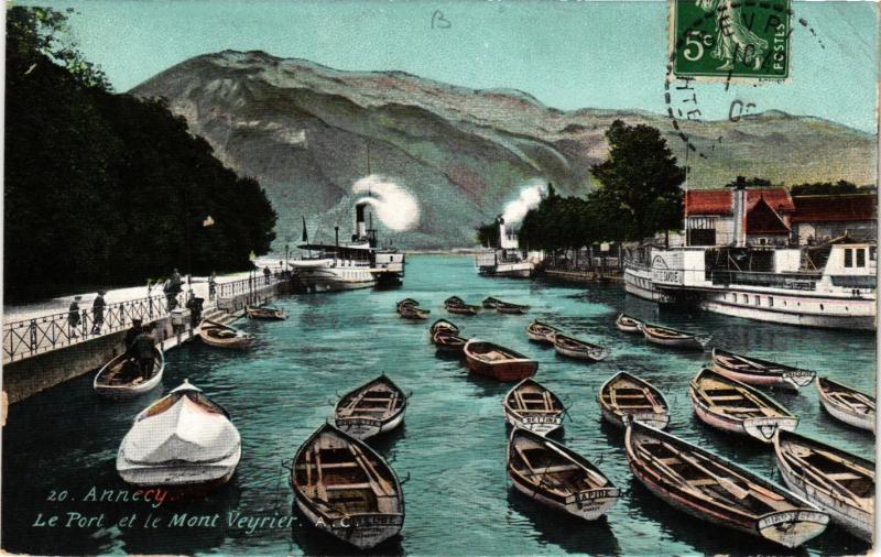 CPA ANNECY - Le Port et le Mont VEYRIER (691744)