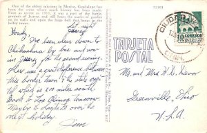 Old Mission Guadalupe Ciudad Juarez Mexico Tarjeta Postal 1945 