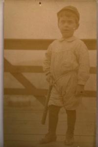 pre-1920's rppc LITTLE BOY CARRYING A HAMMER Antique Tool Postcard y0906