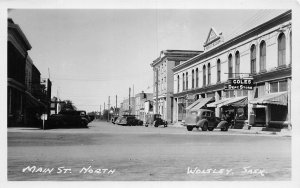 J80/ Wolsley Sask. Canada RPPC Postcard c1940s Main Street Stores  8