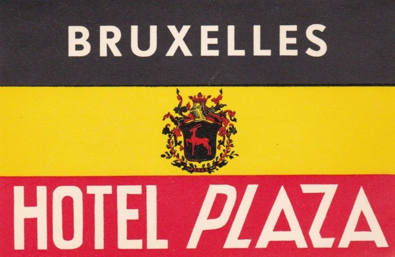 Belgium Brussells Hotel Plaza Vintage Luggage Label lbl0925