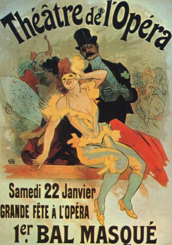 1894 French Opera Masquerade Theatre Carnival Poster Postcard