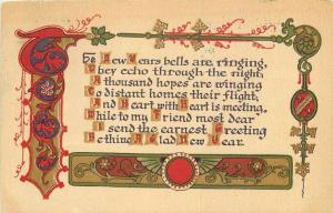 Arts & Crafts New Year's Saying 1911 Postcard 3920