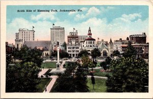 South Side of Hemming Park, Jacksonville FL Vintage Postcard S75