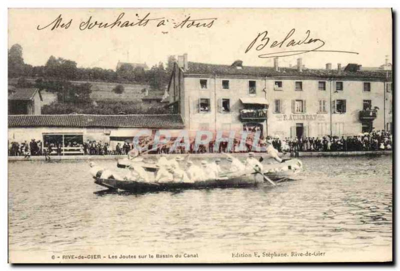 Old Postcard Rive de Gier The jousts on the basin