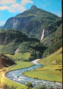 Rjoandefossen Waterfall Norway View from Flam Railway