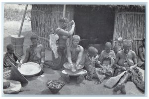 c1950's Natives at a Kraal Kruger Park South Africa Unposted Vintage Postcard