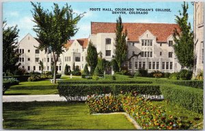 Denver Colorado, 1950 Foote Hall, Women's College School Bldg., Vintage Postcard