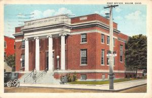 Salem Ohio Post Office Exterior Entrance Street View Antique Postcard K15576