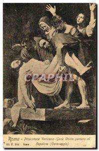 Old Postcard Pinacoteca Vaticana Roma Gesu Cristo al Sepolcro Portato Caravaggio