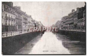 Old Postcard Rennes Quays