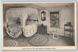 1910 Hingham Massachusetts MA Postcard Guest Room The Old Ordinary Interior View