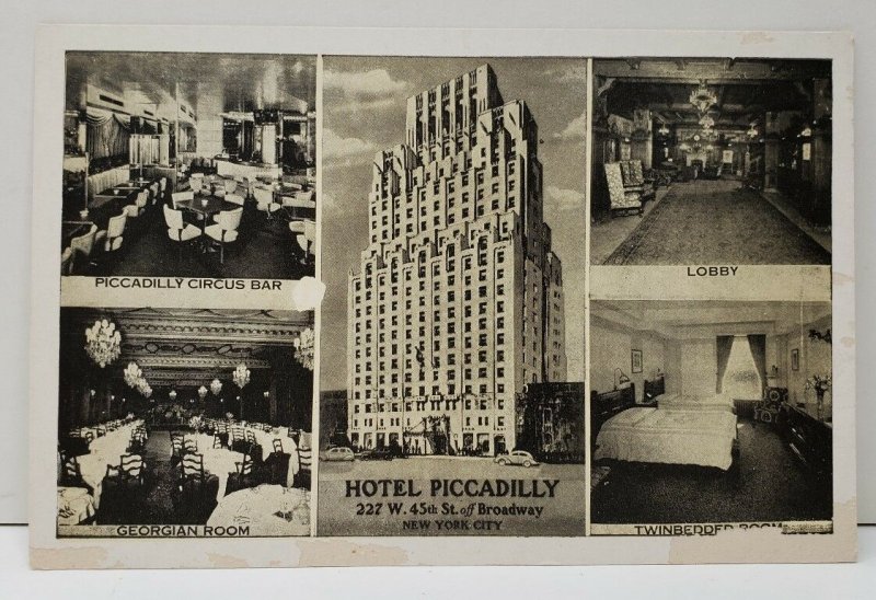 Hotel Piccadilly New York City Multi View Postcard C17