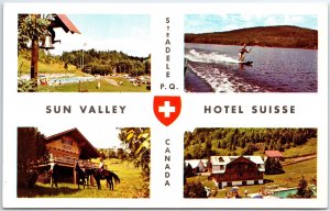 VINTAGE POSTCARD SUN VALLEY SWISS HOTEL LOCATED AT SAINT ADELE QUEBEC CANADA - 2