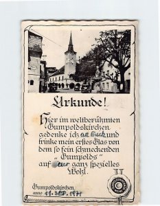 Postcard Urkunde Gumpoldskirchen Austria