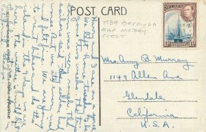 Bermuda 1939 Map History Crest Yankee Store Postcard 22-8854