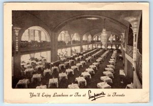 Simpson's restaurant interior TORONTO Canada 4x6 Postcard