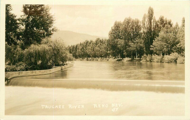 1930s Truckee River Reno Nevada RPPC Photo Postcard 21-3566
