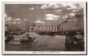 Postcard Old Studie Aus dem Hamburger hafen Hamburg