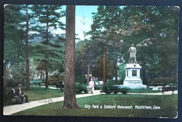 City Park & Soldiers' Monument Middletown Conn 1909 Valentine & Son's Publ Co
