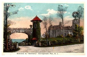 Postcard BUILDING SCENE Narragansett Pier Rhode Island RI AT7530