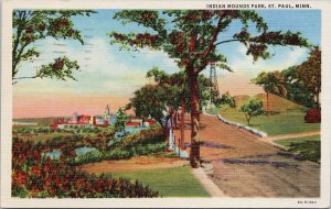 Indian Mounds Park St. Paul MN Minnesota c1944 Linen Postcard H5