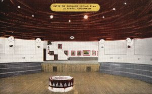 Vintage Postcard Interior Home Of Famous Koshare Indian Kiva La Junta Colorado