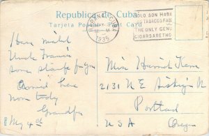 View From Cabana Fortress Havana Cuba Tarjeta Posta 1935 White Border Postcard