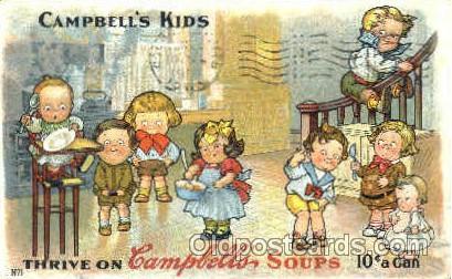 Advertising Cambells Soup 1910 crease right bottom corner and right top corne...