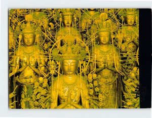 Postcard 1,1001 Golden Buddhas Sanju San-gen-do Kyoto Japan