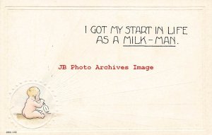Comic, Unknown Pub No 146, I Got My Start in Life as a Milk-Man,Baby with Bottle