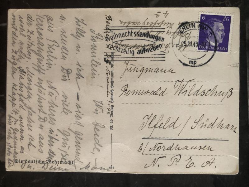 1943 Berlin Germany Patriotic Postcard cover Jagdpanzer Wehrmacht WW2