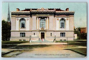Grand Rapids Michigan MI Postcard Averson Public Library Building Exterior 1909
