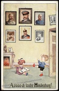 Germany WWI General von Hindenburg Child Humor Jux Kitsche Patriotic PPC 70086