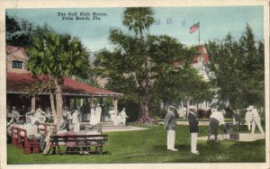 PC GOLF, FL, PALM BEACH, THE GOLF CLUB HOUSE, Vintage Postcard (b45828)