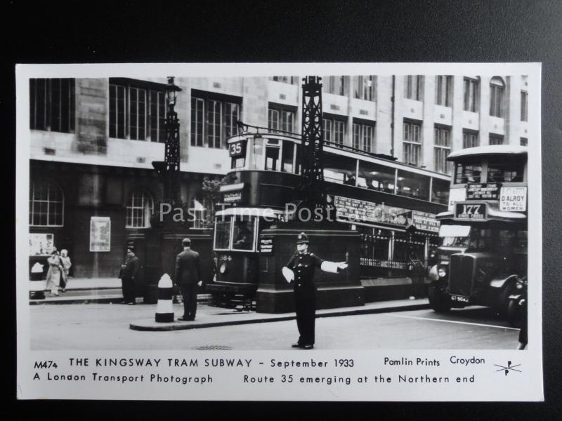 London Tram POLICEMAN AT KINGSWAY TRAM SUBWAY c1933 Pamli...