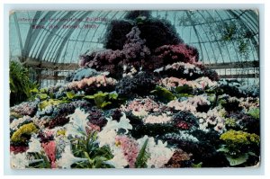 1914 Interior Of Horticultural Building Belle Isle Detroit Michigan MI Postcard