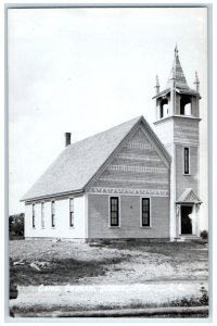 c1950's Congregational Church Bell Tower Waite ME RPPC Photo Unposted Postcard