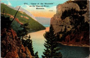 Gates of the Mountain Missouri River Montana Postcard PM Billings MT 1927