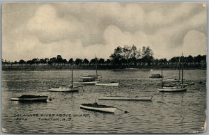 TRENTON NJ DELAWARE RIVER ABOVE WHARP ANTIQUE POSTCARD