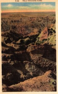 USA Hells Thousand Acres South Dakota Linen Postcard 09.85