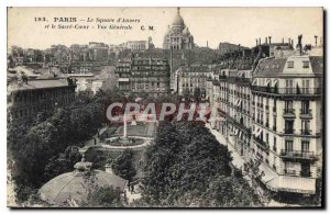 Old Postcard Paris Le Square d'Anvers and the Sacre Coeur Vue Generale