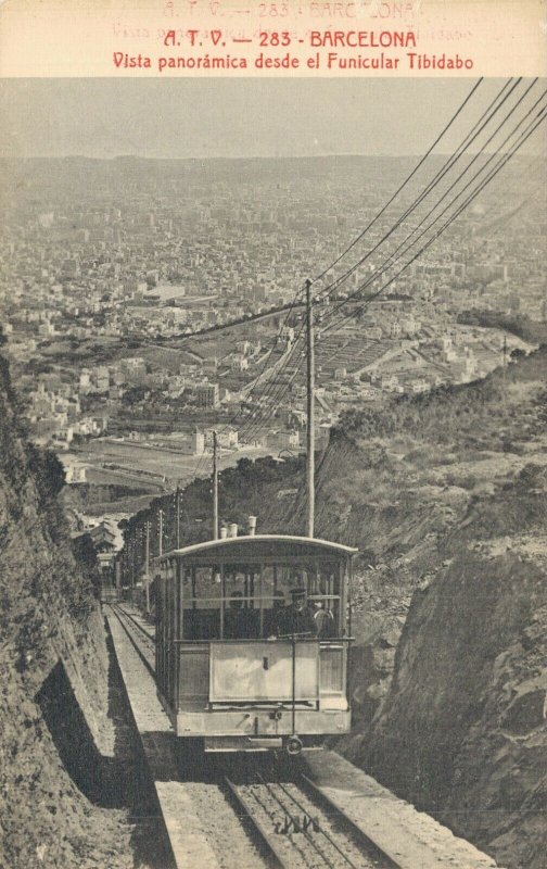 Spain Barcelona Vista Panoramica desde el Funicular Tibidabo Postcard 07.06