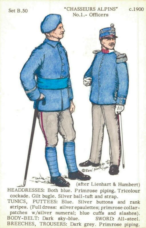 Military - Postcard Chasseurs Alpins Officers 1900 02.11