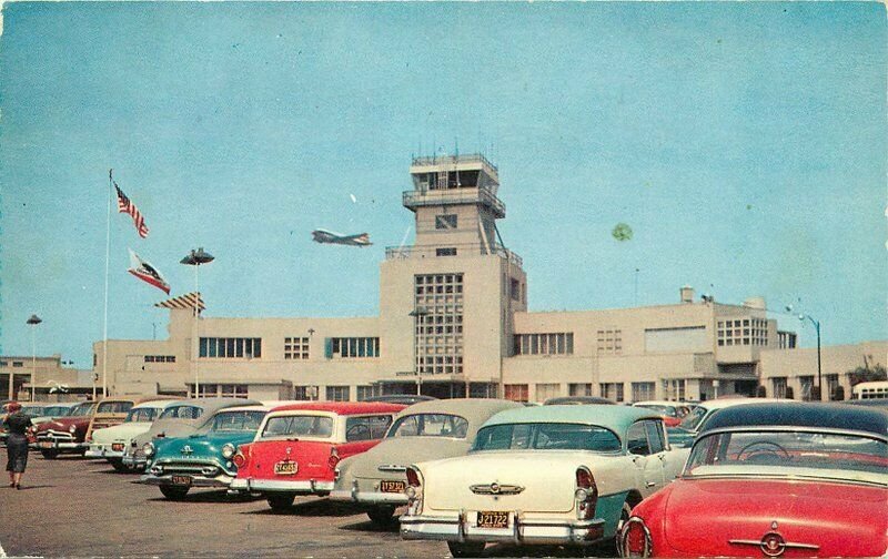 Automobiles Burbank California Lockheed Air Terminal Colorpicture Postcard 11606