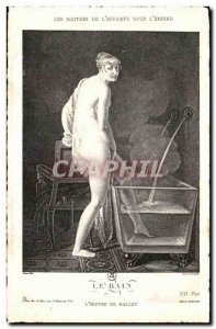 Old Postcard The Work From Mallet naked woman bathing