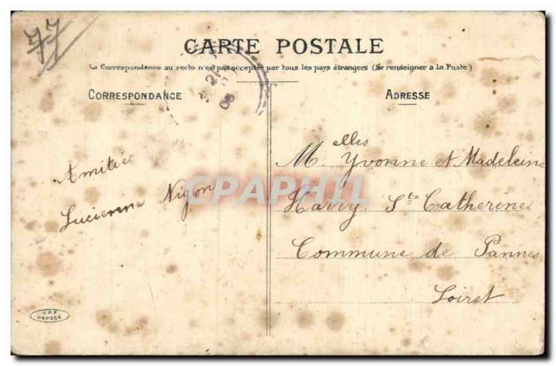 Old Postcard Hello Chateau Landon