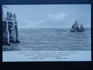 SOUTHPORT STATION Royal National Life-Boat Institution / R.N.L.I. - Old Postcard